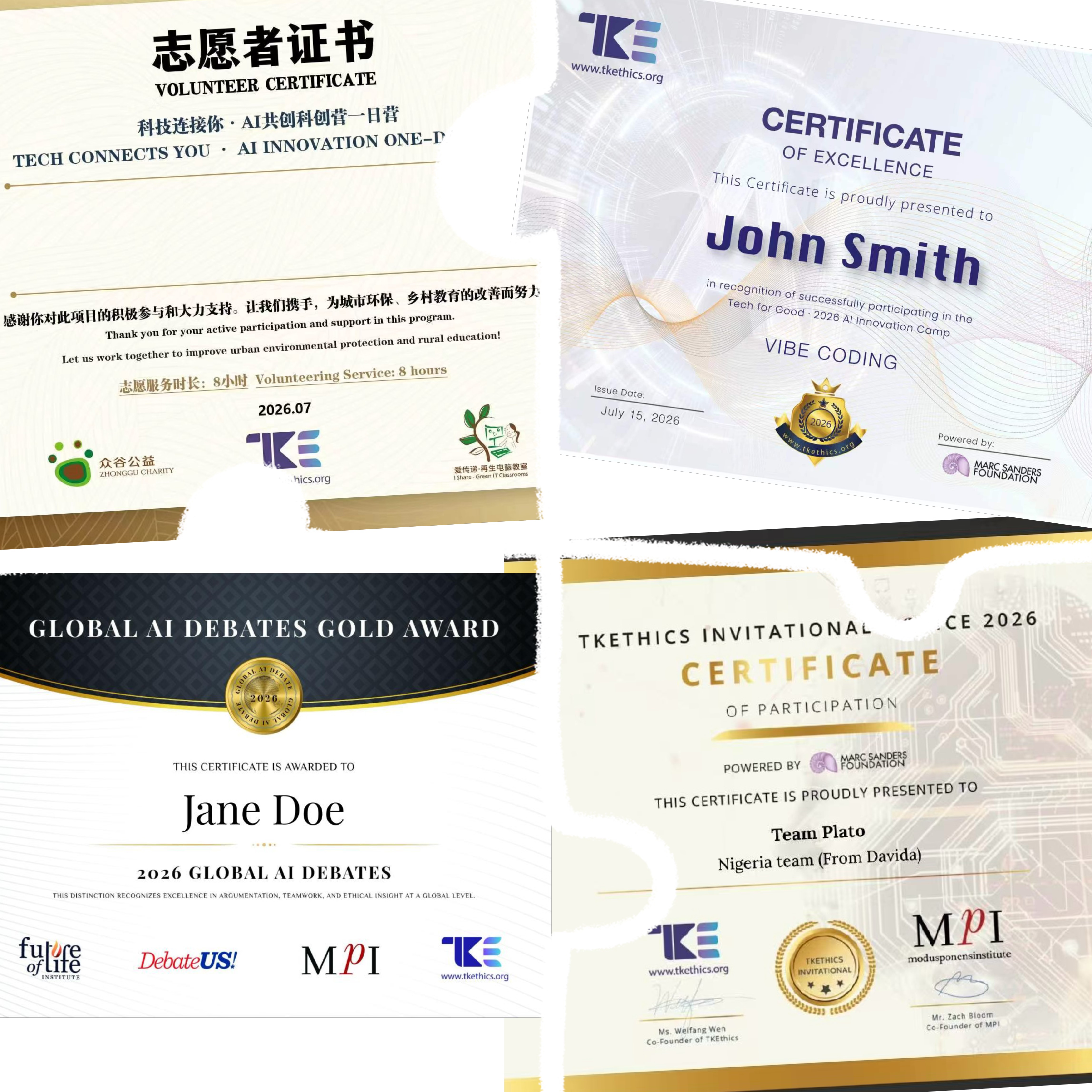 Certificates template